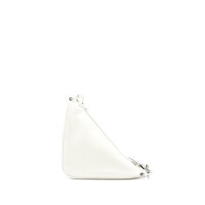 Alternative view of PRADA TRIANGLE LEATHER SHOULDER BAG WHITE SHW