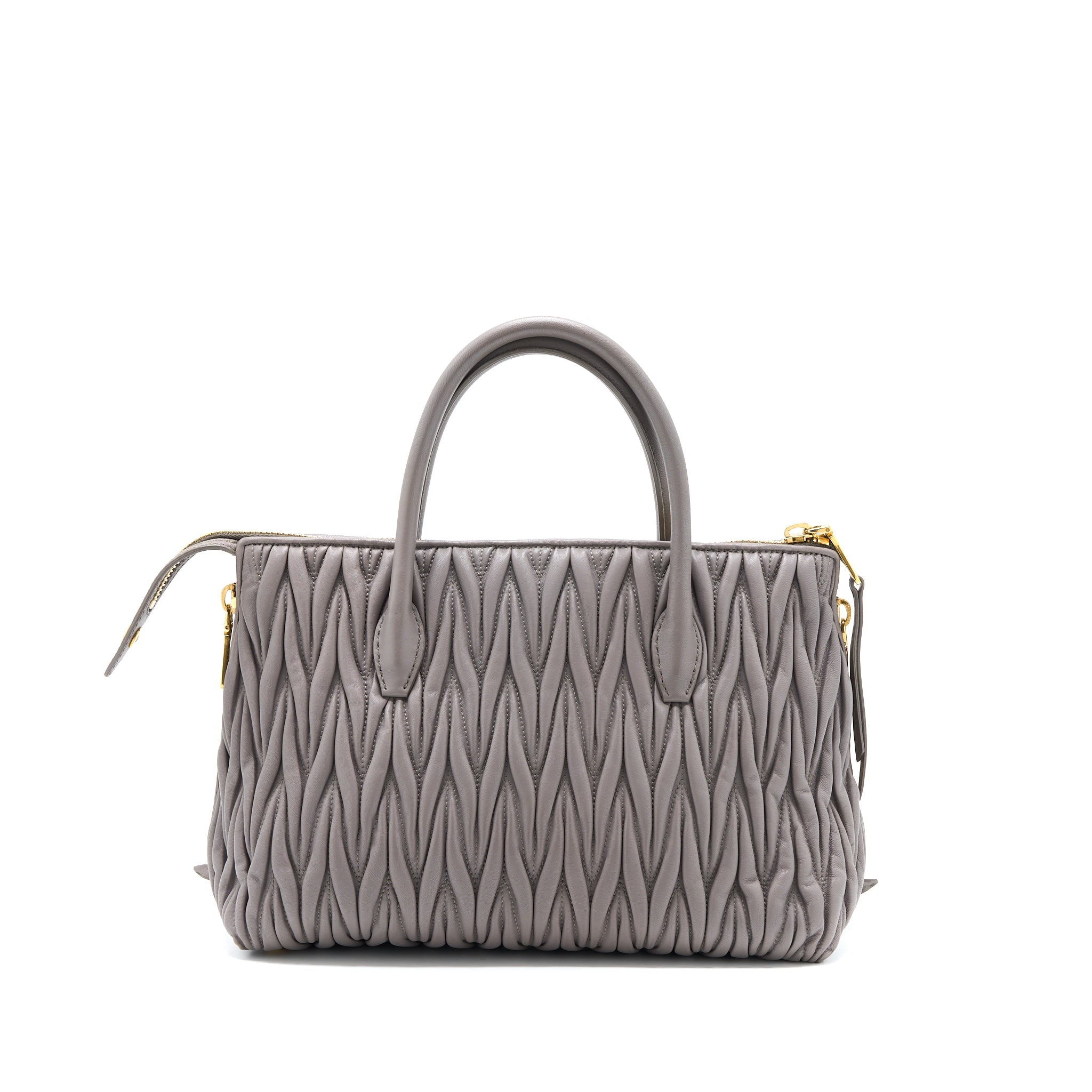 MIUMIU MATELASSE TOTE BAG LAMBSKIN ARGILLA GHW - Image 2