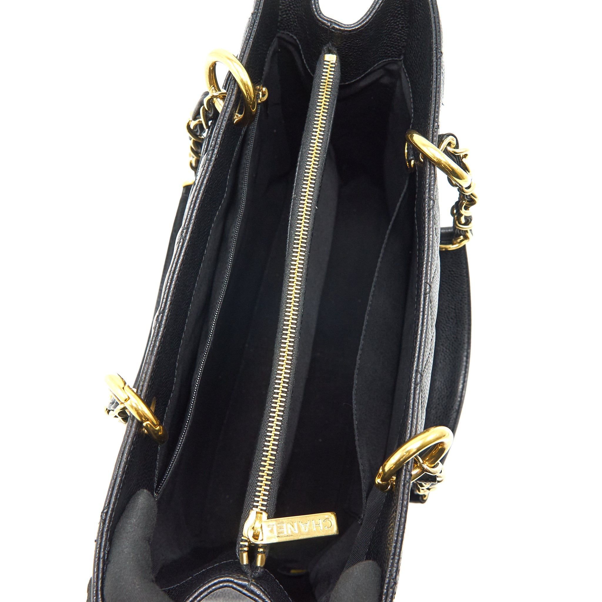CHANEL CAVIAR GRAND SHOPPING TOTE GST BLACK - Image 5