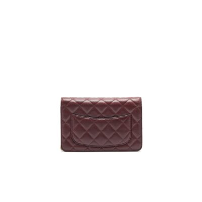 Alternative view of CHANEL BURGUNDY WALLET ON CHAIN CAVIAR GHW