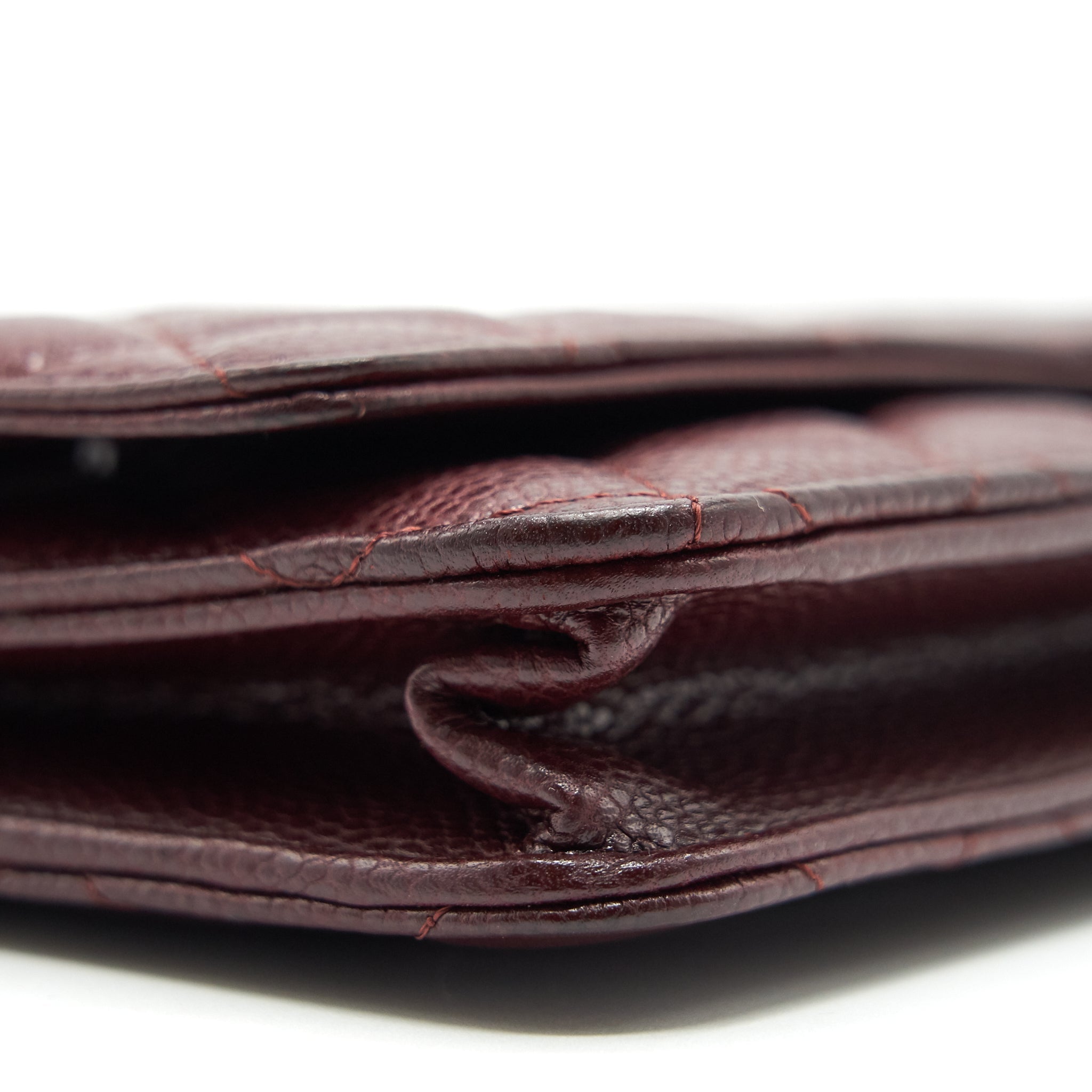 CHANEL BURGUNDY WALLET ON CHAIN CAVIAR GHW - Image 6