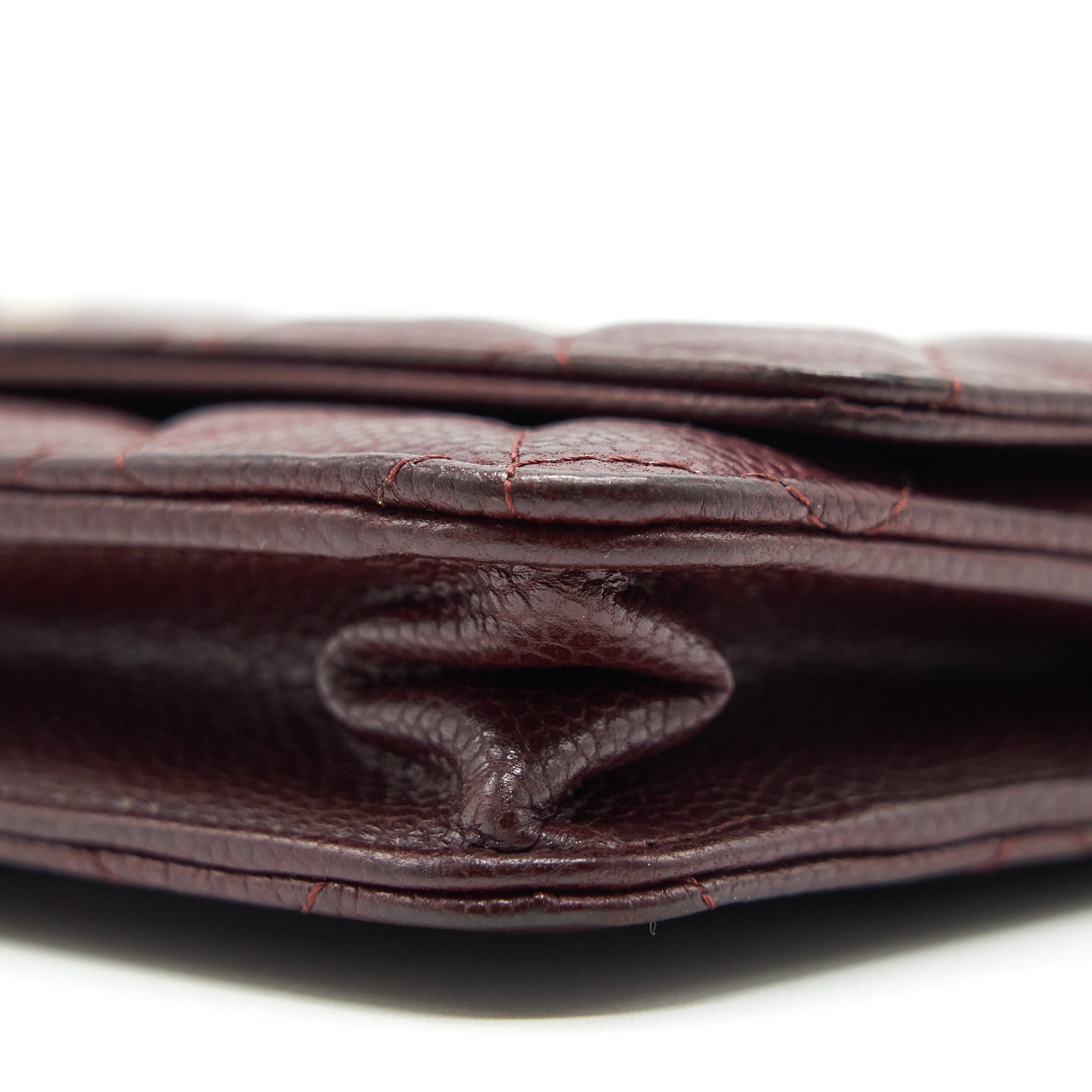 CHANEL BURGUNDY WALLET ON CHAIN CAVIAR GHW - Image 7