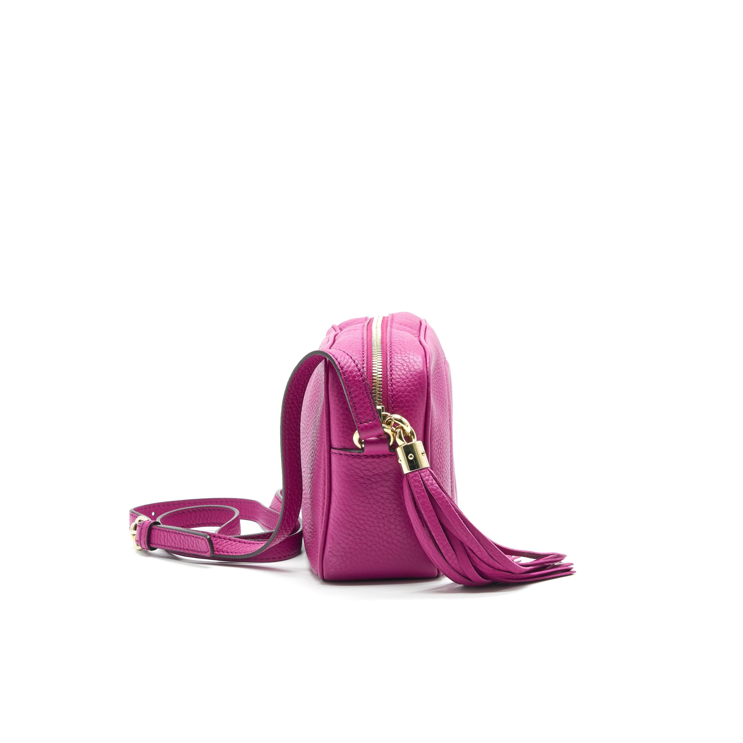 GUCCI SOHO SMALL LEATHER DISCO BAG HOT PINK - Image 4