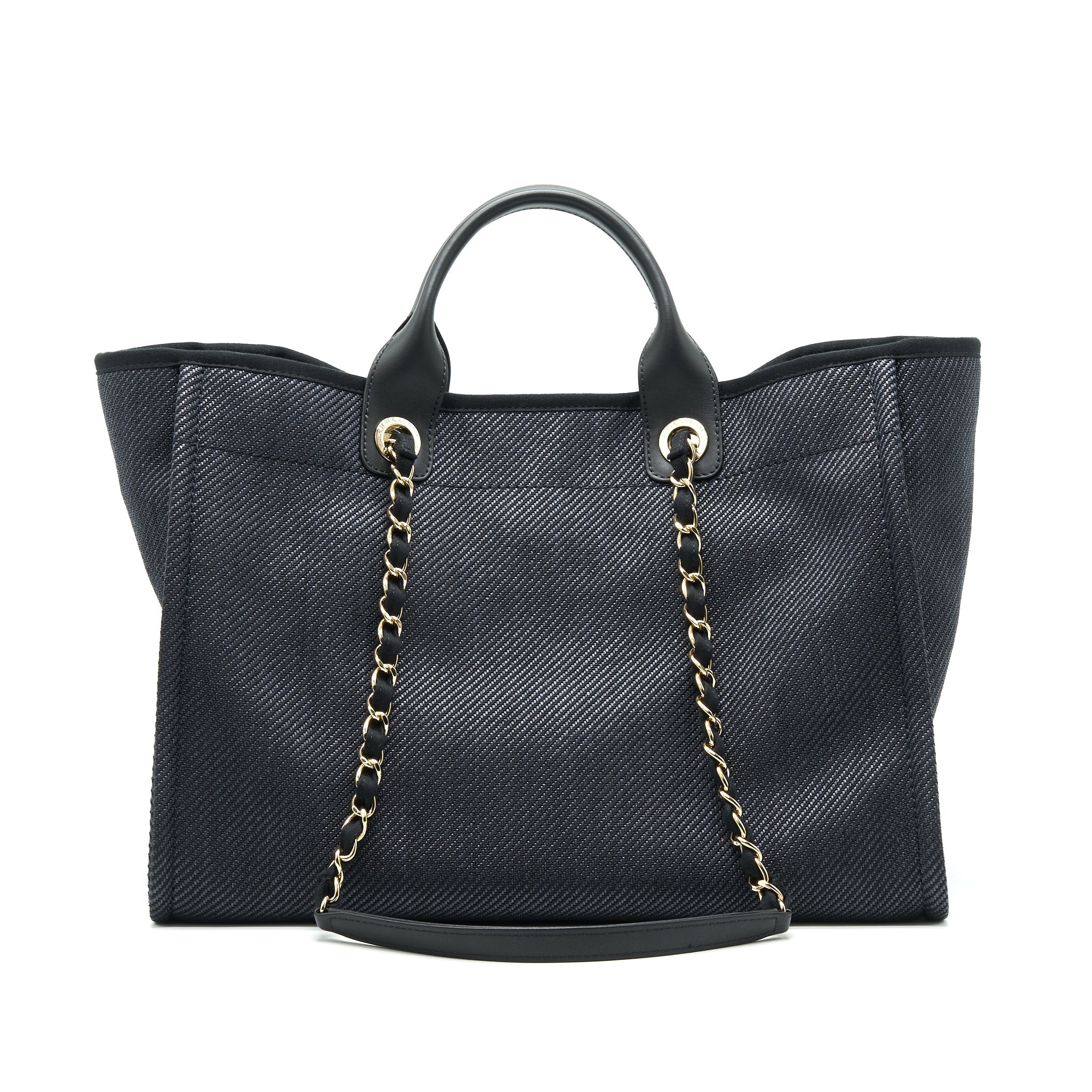 CHANEL MEDIUM DEAUVILLE TOTE IN BLACK GHW - Image 2