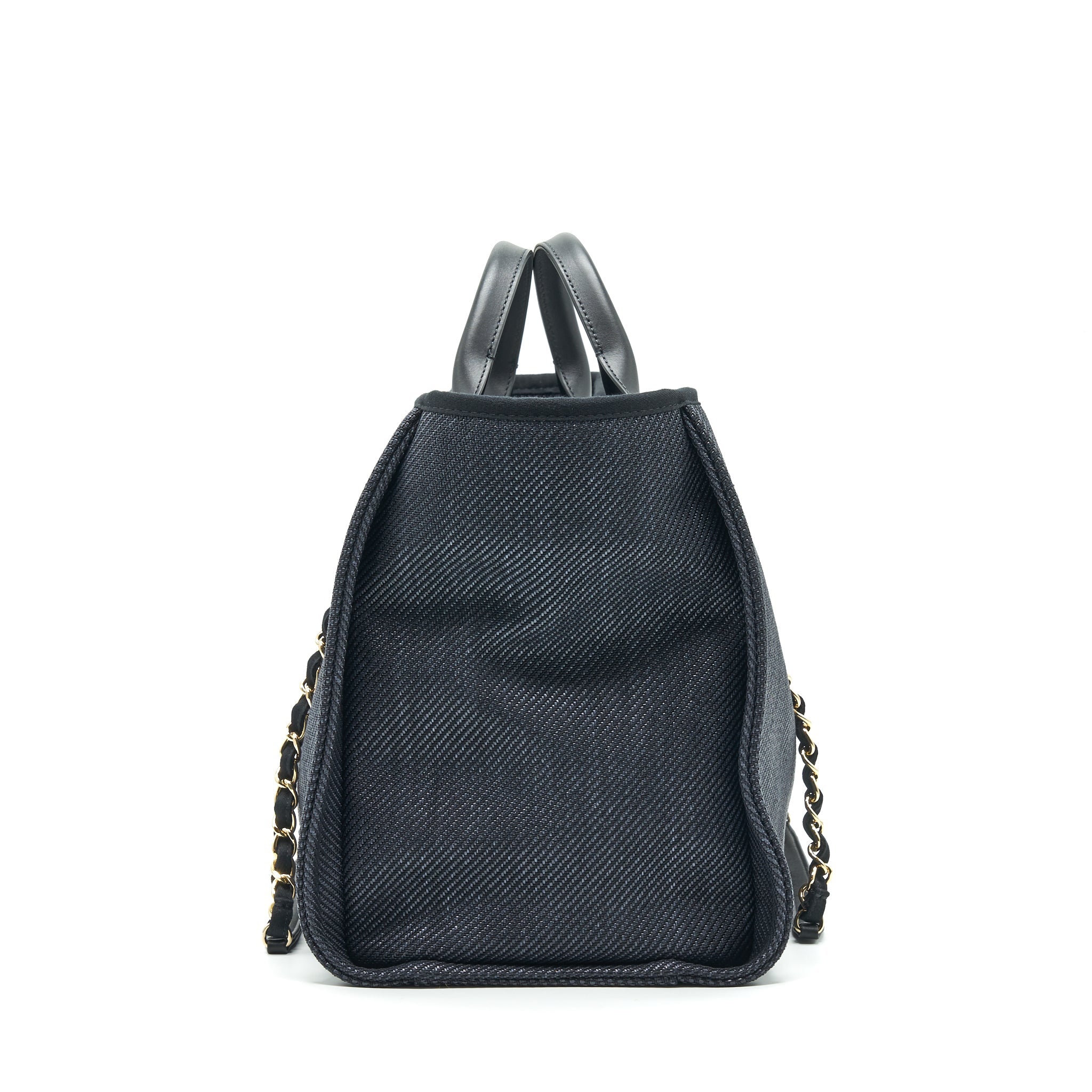 CHANEL MEDIUM DEAUVILLE TOTE IN BLACK GHW - Image 3