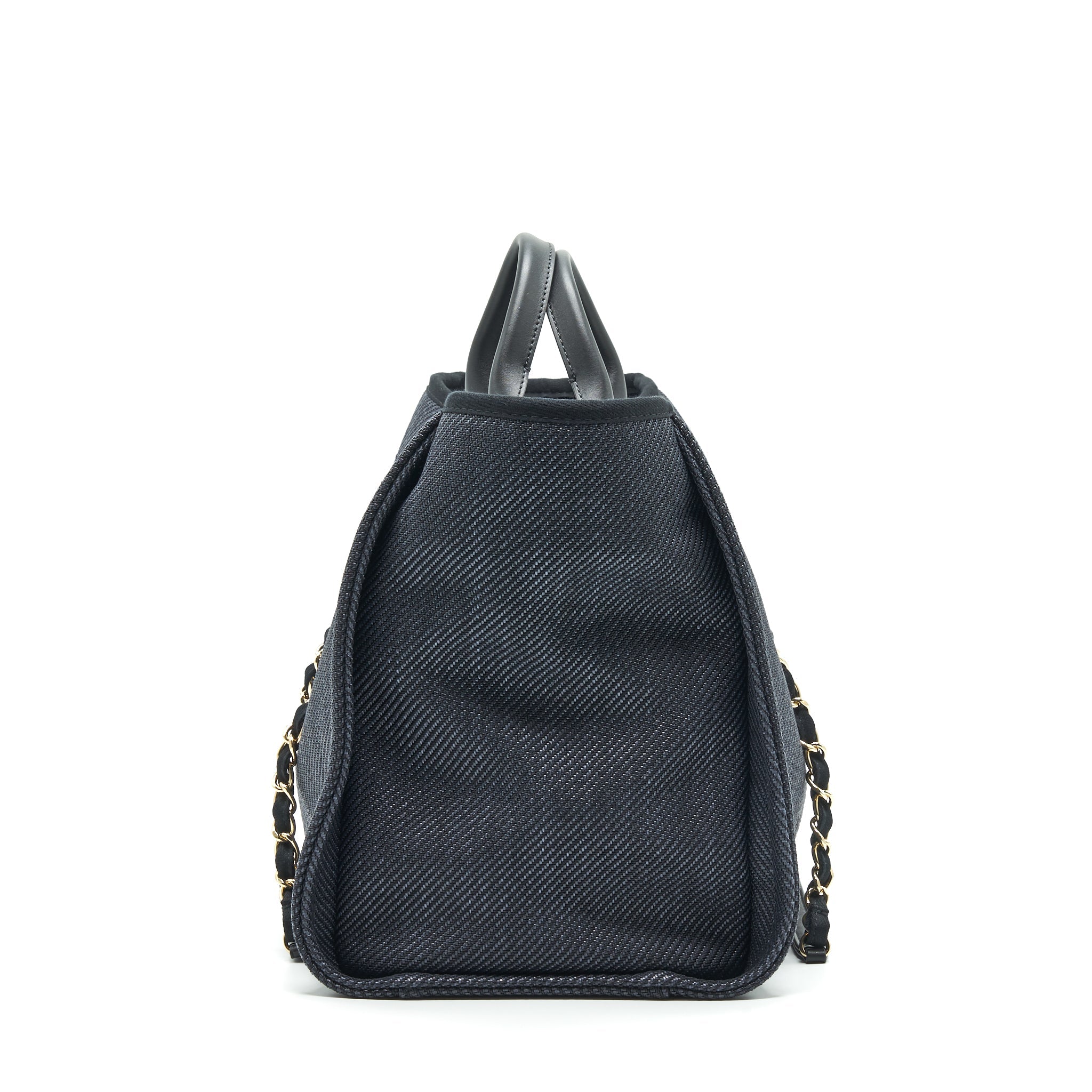 CHANEL MEDIUM DEAUVILLE TOTE IN BLACK GHW - Image 4
