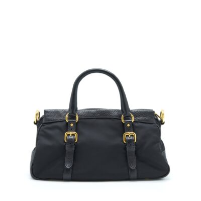 Alternative view of PRADA TESSUTO HANDLE BAG NYLON AND LEATHER BLACK GHW