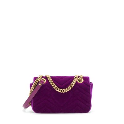 Alternative view of GUCCI MINI MARMONT BAG VELVET PURPLE GHW