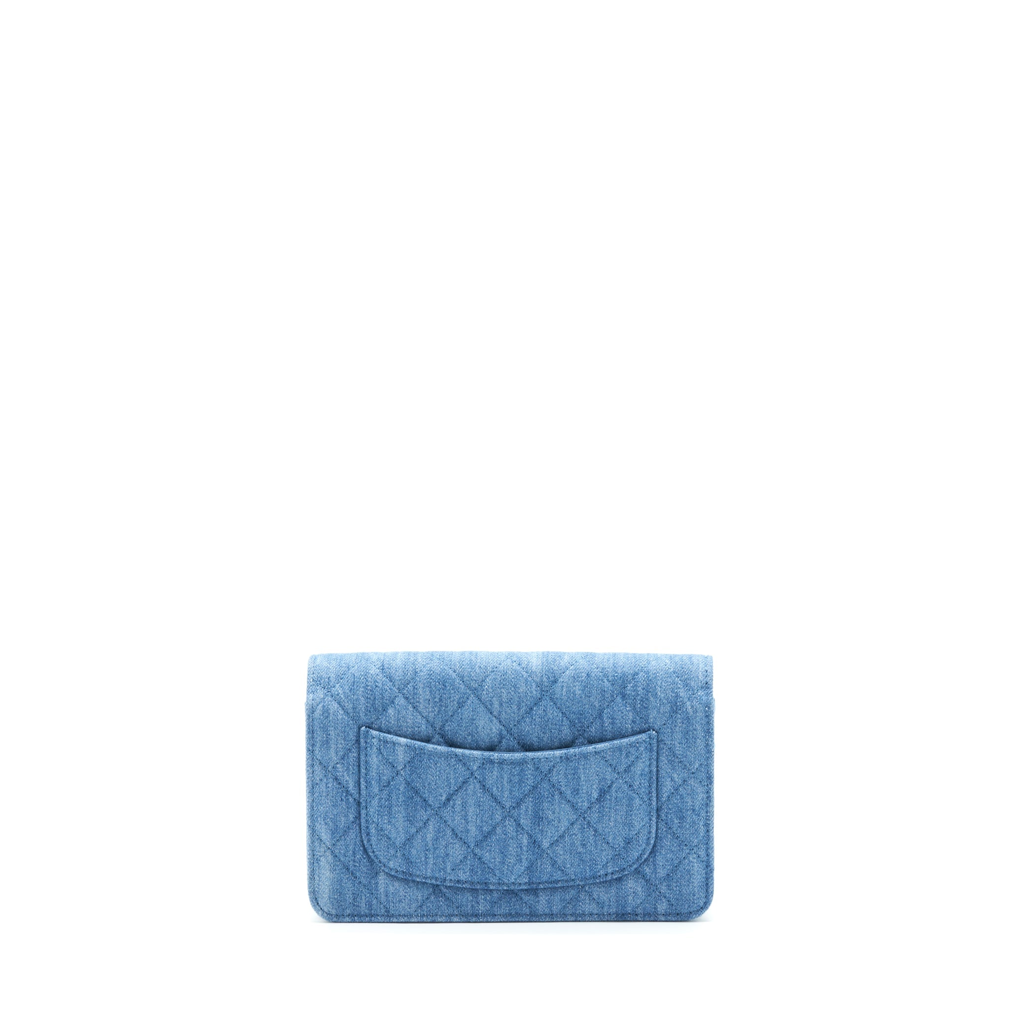 CHANEL PEARL CRUSH WALLET ON CHAIN DENIM BLUE GHW (MICROCHIP) - Image 2
