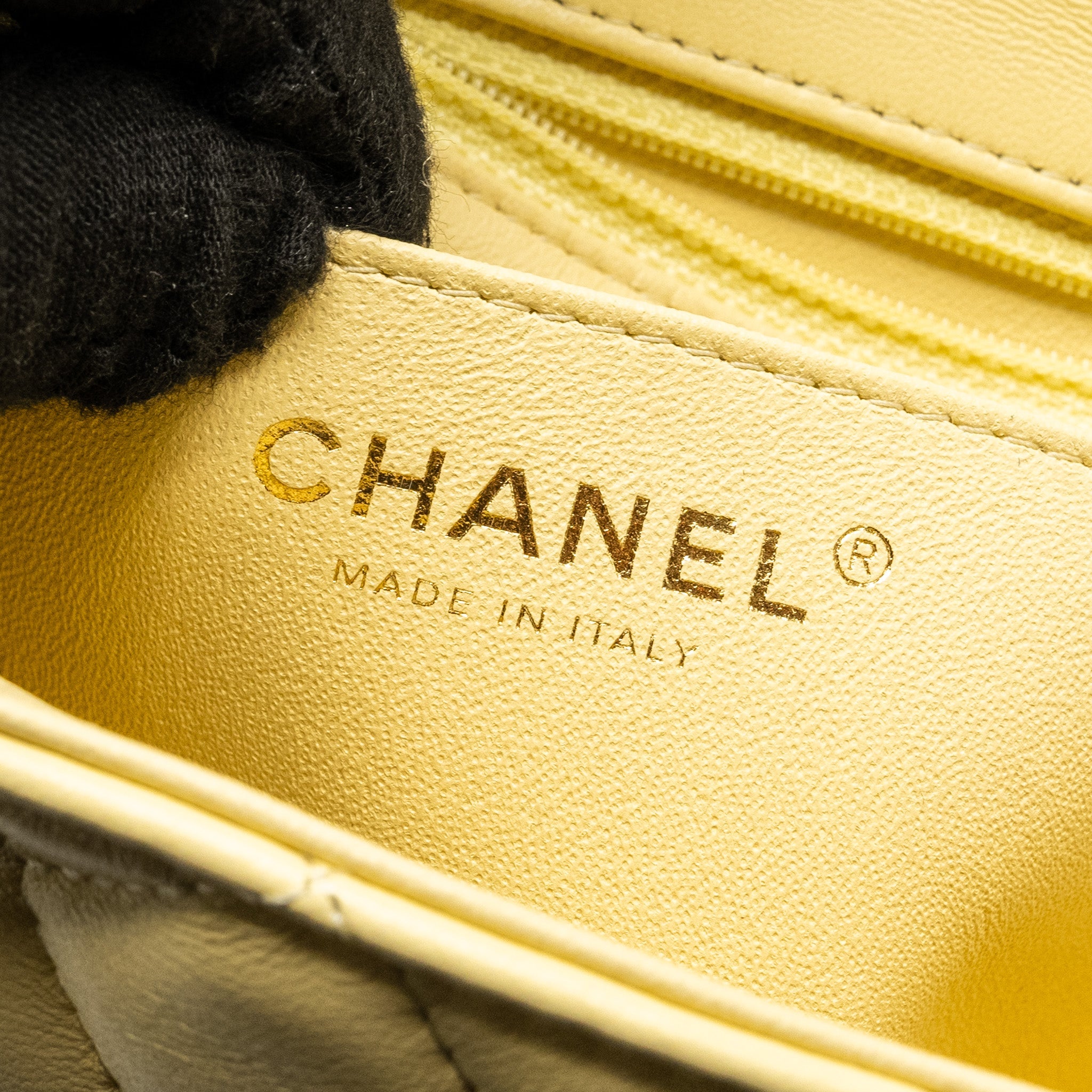 CHANEL MINI RECTANGULAR FLAP BAG LAMBSKIN YELLOW LGHW - Image 17