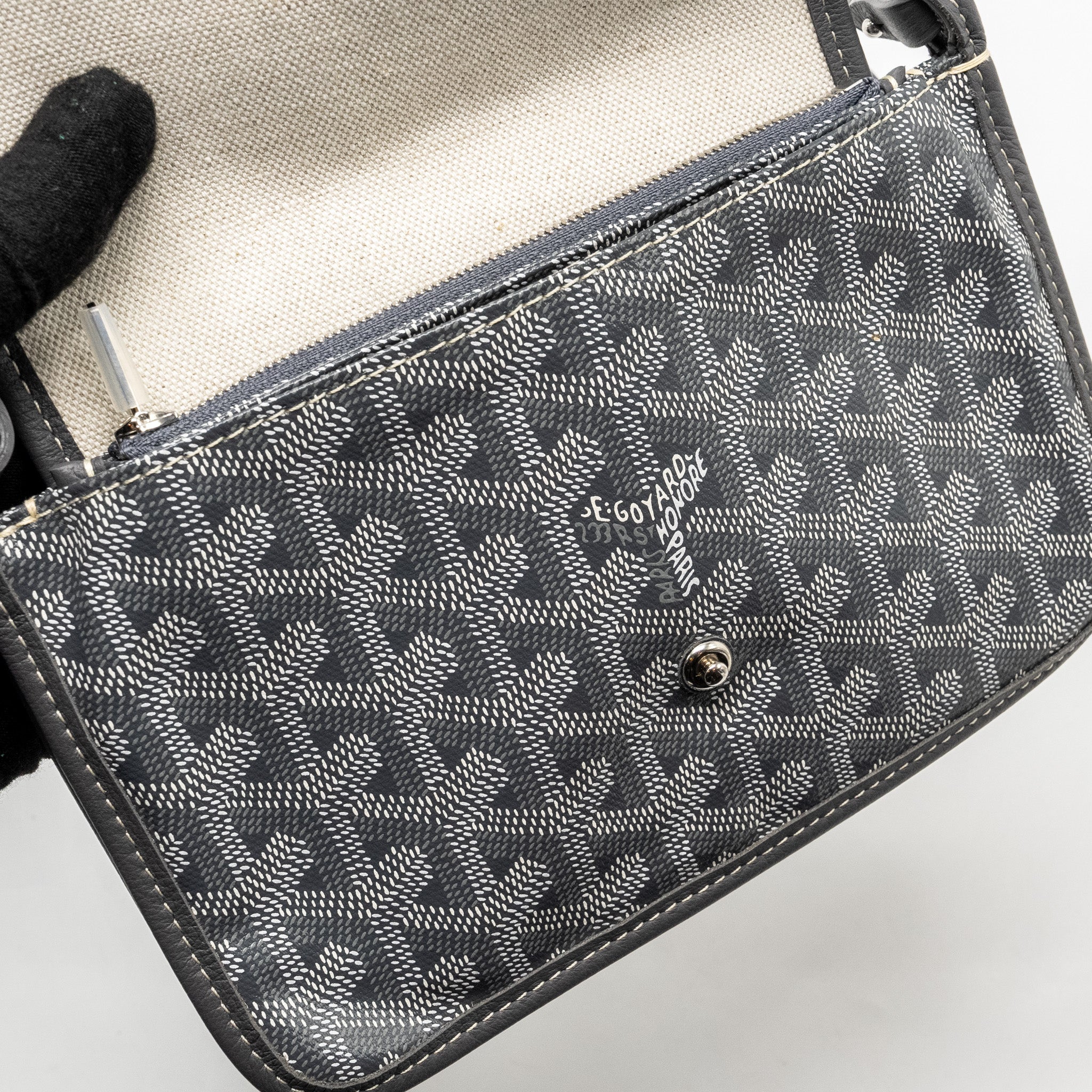 GOYARD PLUMET POCHETTE POCKET WALLET GOYARDLINE CANVAS GREY SHW - Image 14