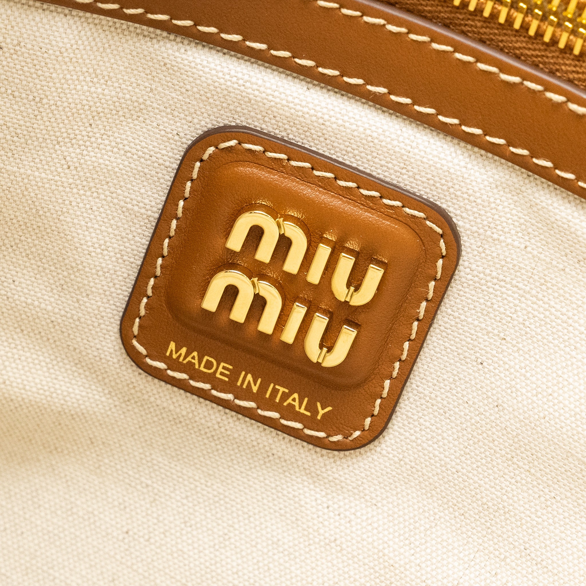 MIU MIU IVY LEATHER BAG CALFSKIN CARAMEL GHW - Image 11