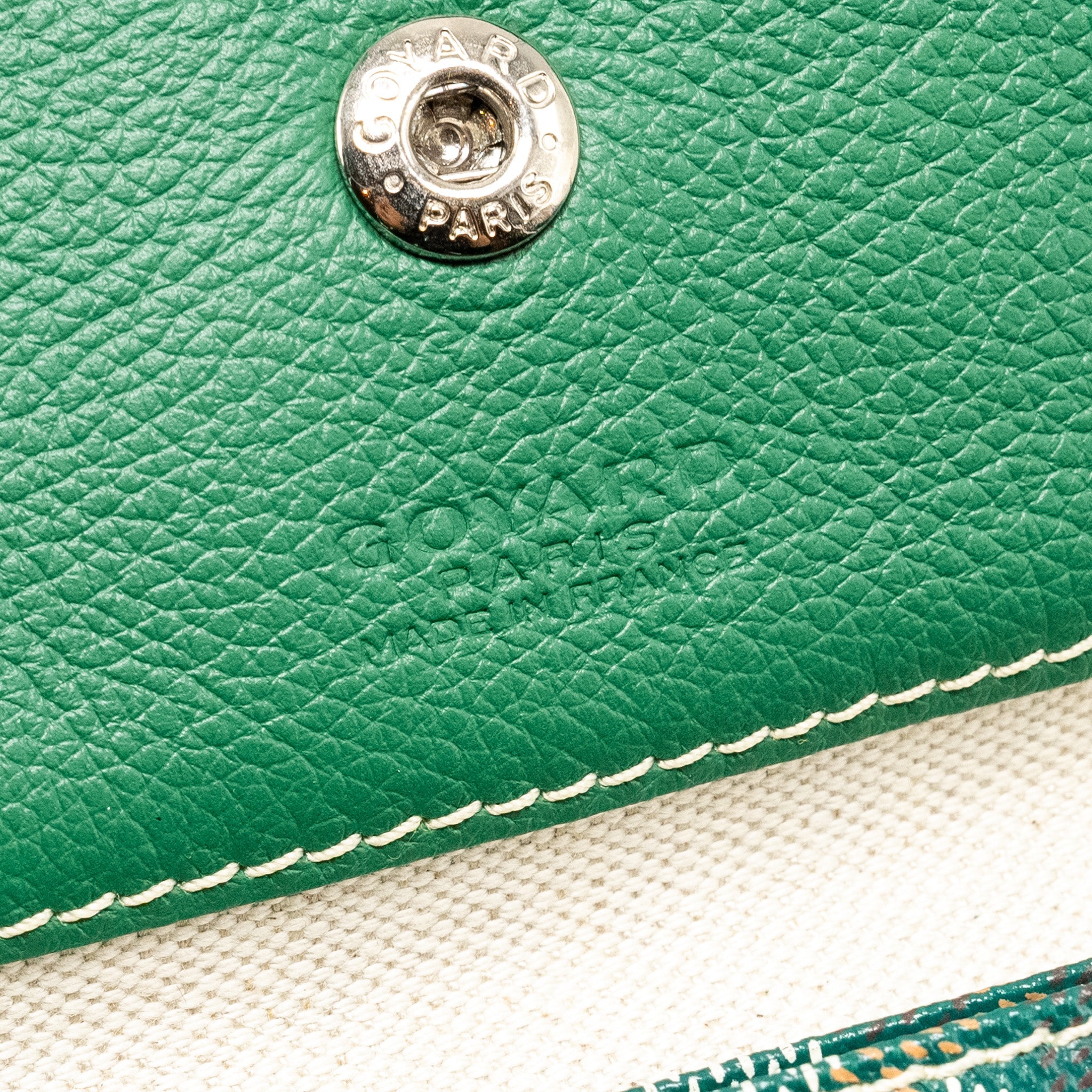 GOYARD SAINT LOUIS GM TOTE BAG CANVAS / CALFSKIN GREEN SHW - Image 16