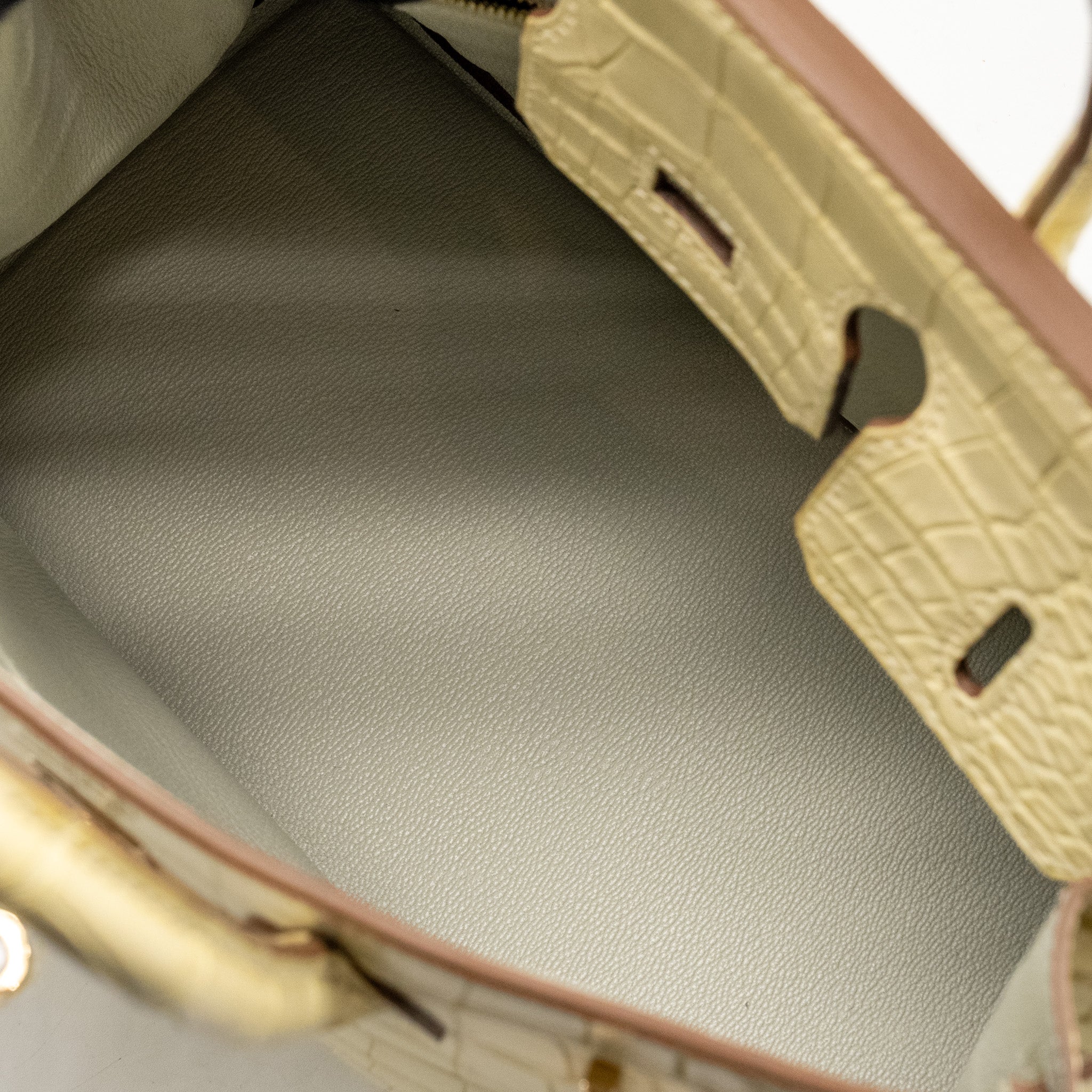 HERMES BIRKIN 25 SPECIAL ORDER MAT ALLIGATOR MISSISSIPPIENSIS VANILLE / GRIS PERLE LGHW - Image 7